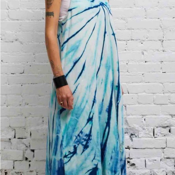 R13 tie dye sleeveless cotton knit midi distressed Tank dress M L Sizes 8 10 12 - Picture 6 of 13